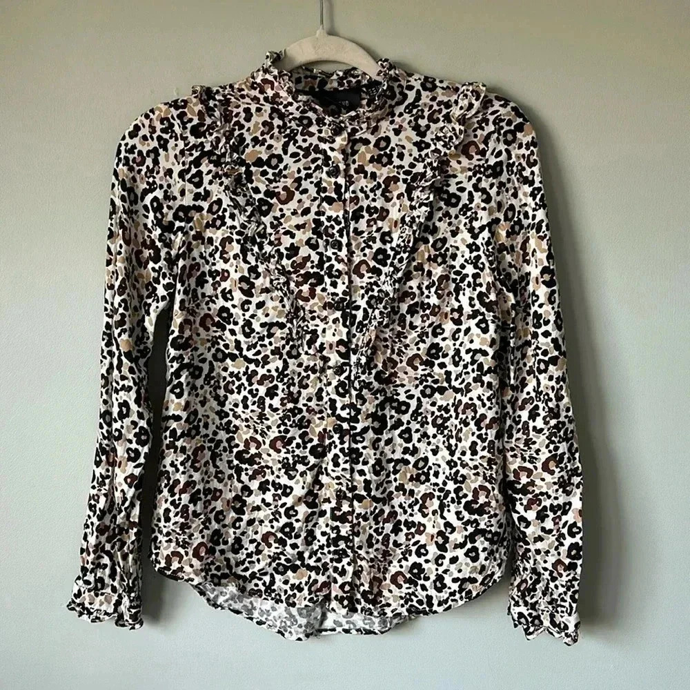 Anthropologie |  Maeve Katia Ruffled Buttondown